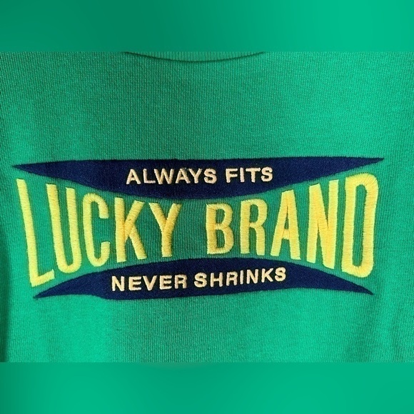 Vintage Lucky Brand green sweatshirt "always fits never shrinks" sz XL retro - Picture 4 of 7